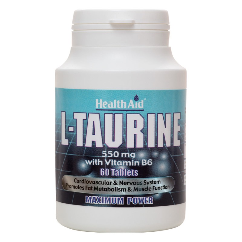 Health Aid L-Taurine with Vit B6 550mg (60 tabs) Health Aid L-Taurine with Vit B6 550mg (60 tabs)