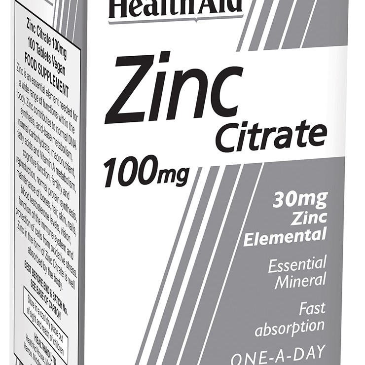 Health Aid Zinc Citrate 100mg (100 tabs)