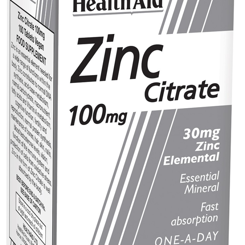 Health Aid Zinc Citrate 100mg (100 tabs) Health Aid Zinc Citrate 100mg (100 tabs)